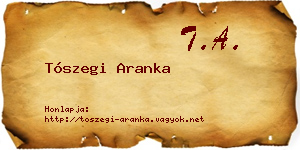 Tószegi Aranka névjegykártya