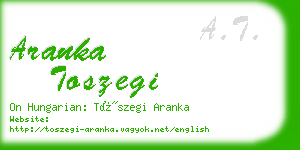 aranka toszegi business card